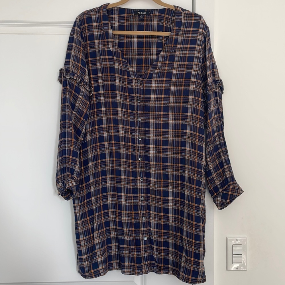Flannel shift dress